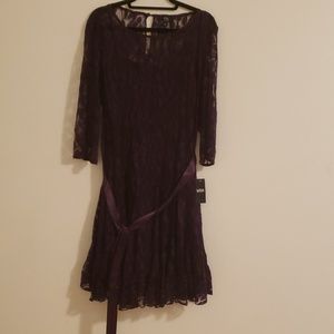 Eggplant Floral Dress